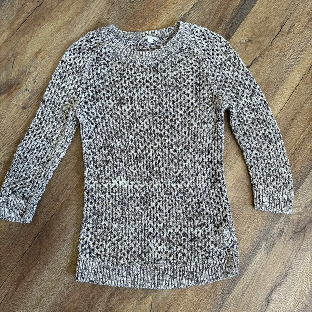 GAP Open Weave Slim Fit 3/4 Length Sleeve Sweater Sz M